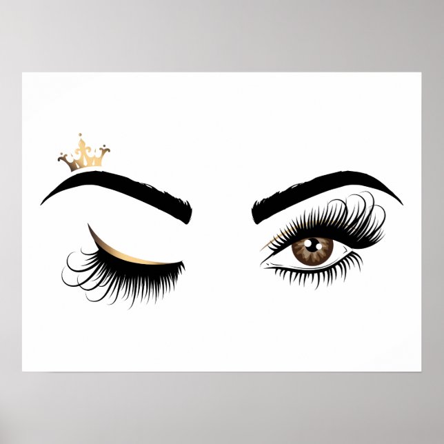 Póster Artista de maquillaje Wink Eye Queen Crown Lash Ex (Frente)