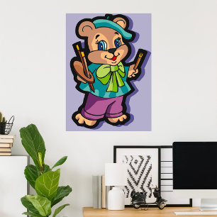Póster Artista De Oso De Teddy