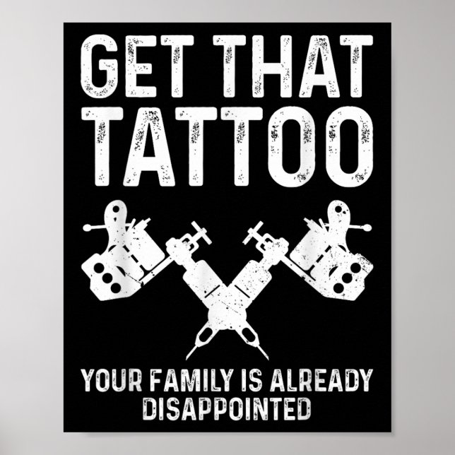 Póster Artista De Tatuajes Graciosos Para Hombres Tattooe (Frente)