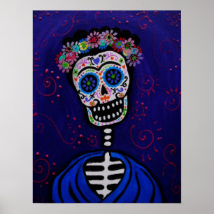Póster artista del mexicano de dia de los muertos