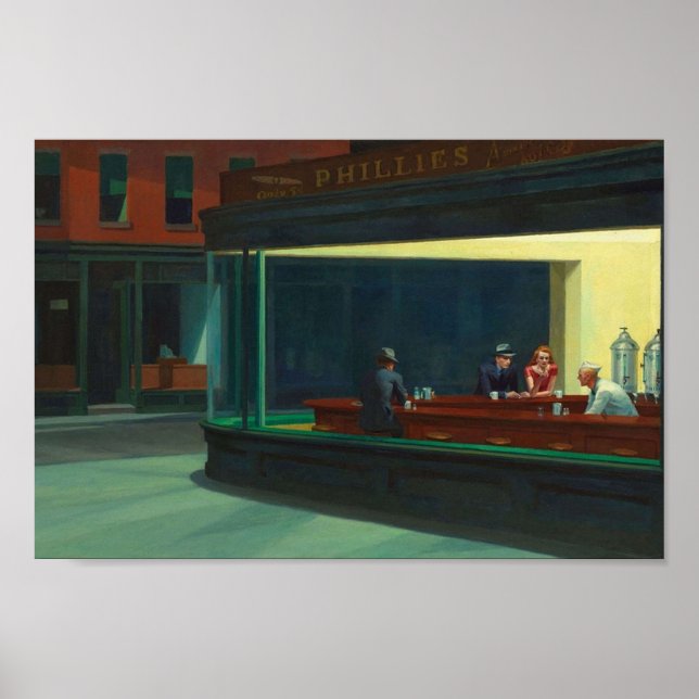 Póster ARTISTA ESTADOUNIDENSE Edward Hopper Nighthawks 19 (Frente)