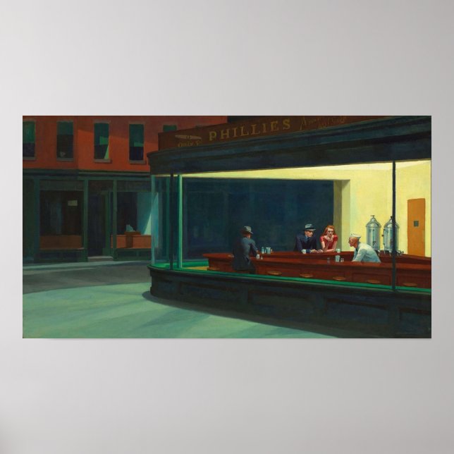 Póster ARTISTA ESTADOUNIDENSE Edward Hopper Nighthawks 19 (Frente)