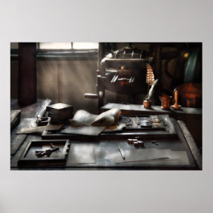 Póster Artista gráfico - en la oficina de las impresoras