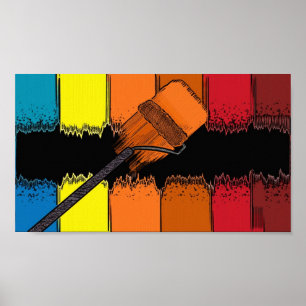 Póster Artista pintor hobby poster colorido