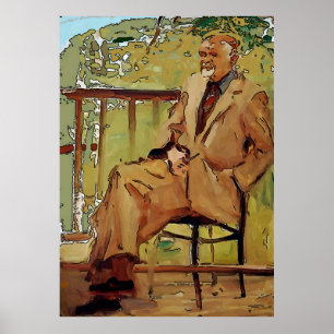 Póster Artista sentado en un porche