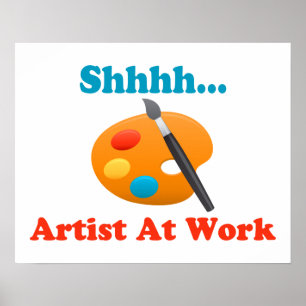 Póster Artista Shhhh En El Lugar De Trabajo