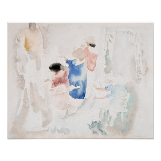 Póster Artistas al esbozar acuarela de Charles Demuth