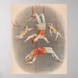 Póster Artistas De Trapecio Masculino Y Femenino