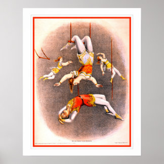 Póster Artistas de Trapeze de Circo Vintage