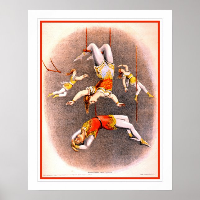 Póster Artistas de Trapeze de Circo Vintage (Frente)