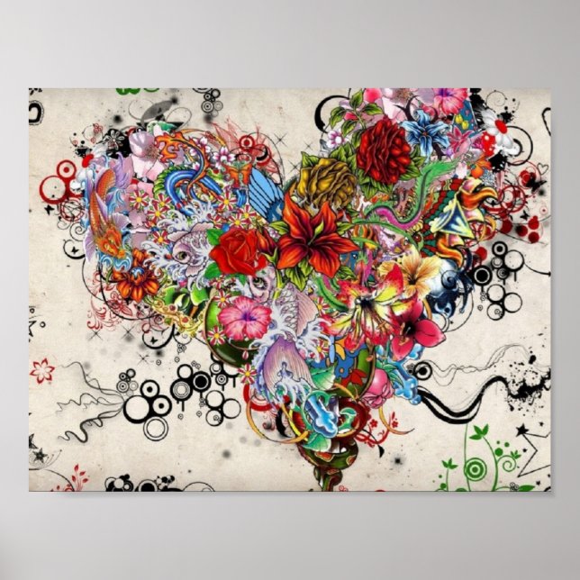 Póster Artistic Flowers (Frente)