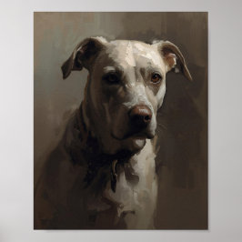 Póster Artistic Pitbull Dog - Abstract Expressionist Styl