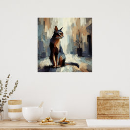 Póster artístico de gato