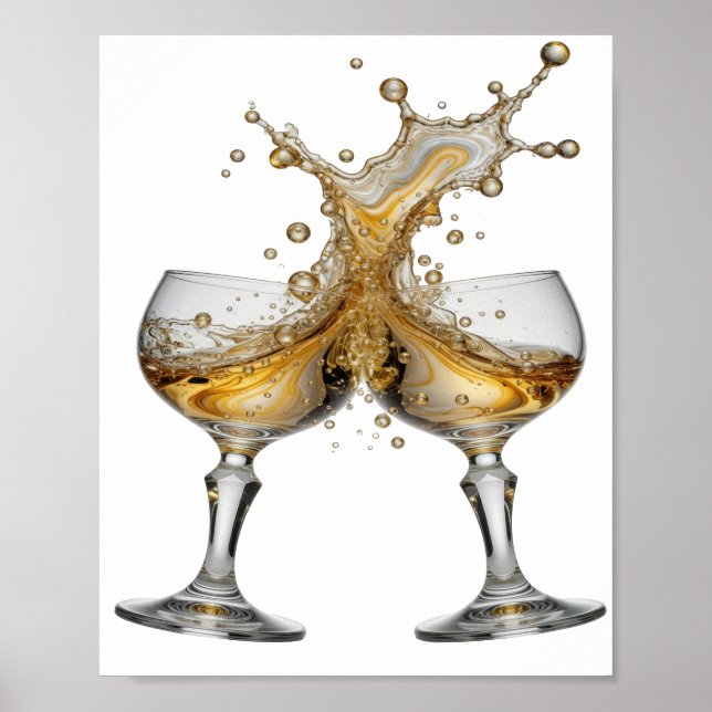 Póster Artístico Silver WHISKY SPLASH (Frente)