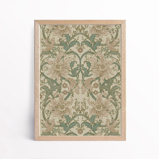 Póster Arts and Crafts Floral Botanical Wall Art Poster