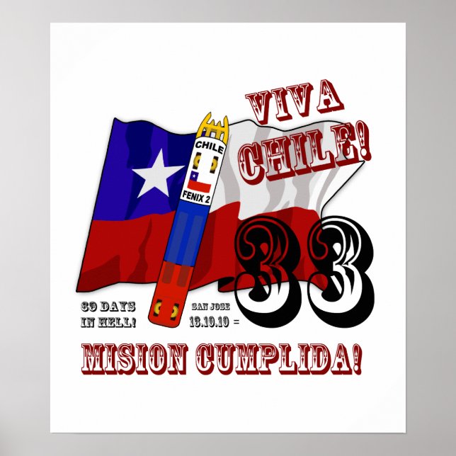 Póster Arts To The World! - Viva Chile Mision Cumplida! (Frente)