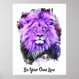Póster *~* Artsy AP23 LION violeta de pintura artística