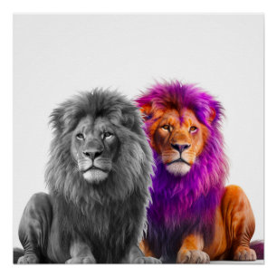 Póster Artsy Lions