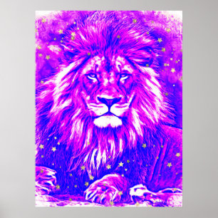 Póster *~* Artsy + Resumen negrita LION Celestial AP23