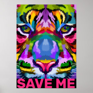 Póster Arty Tiger Save Me