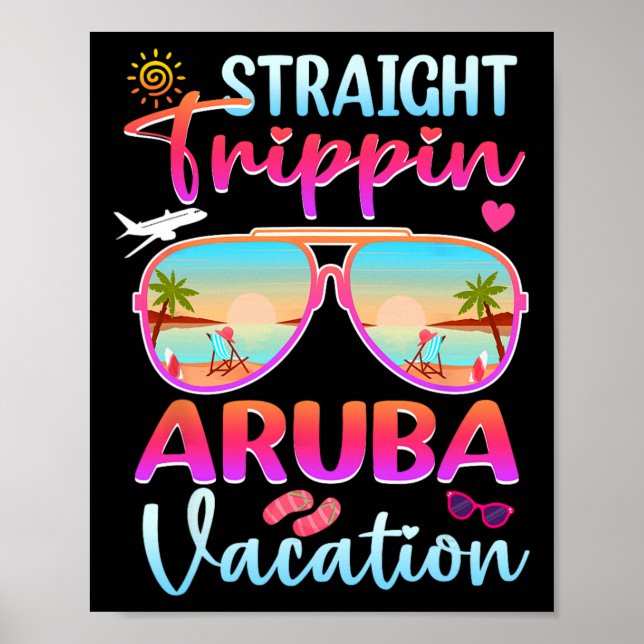 Póster Aruba 2025 Viaje de Verano de Playa Trippin Recto  (Frente)