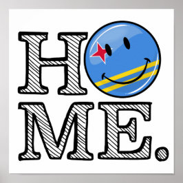 Póster Aruba Bandera Sonriente Casa Warmer