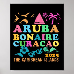 Póster Aruba Bonaire Curacao 2025 Isla Viaje Caribe