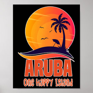 Póster Aruba One Happy Island Hermosa Playa Sunset
