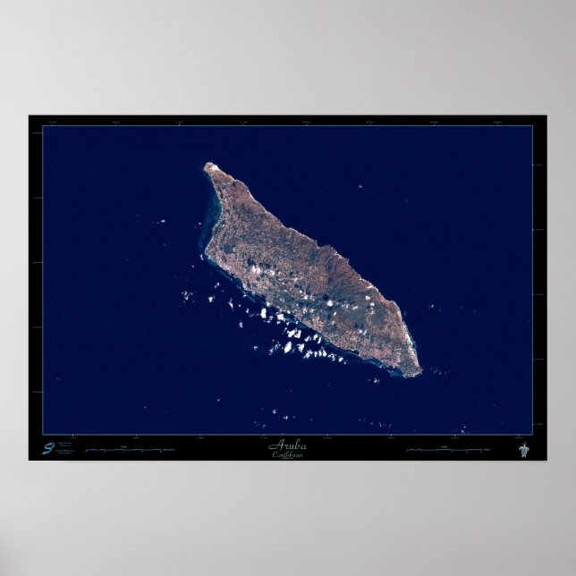 Póster Aruba, Poster de Satélites del Caribe (Frente)