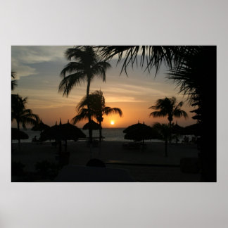 Póster Aruba Sunset