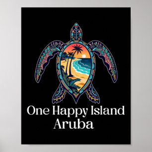 Póster Aruba Una Isla Feliz Aruba Souvenir Vacaciones Me
