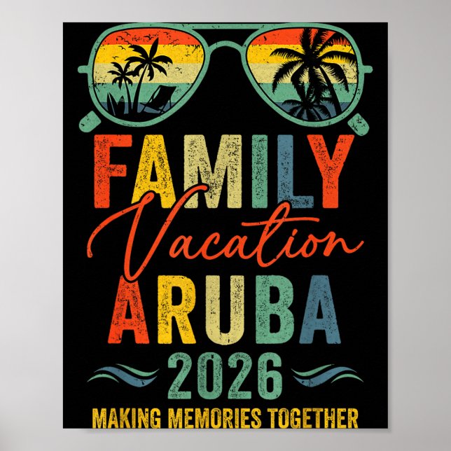 Póster Aruba Vacation 2026 Matching Family Group Summer  (Frente)