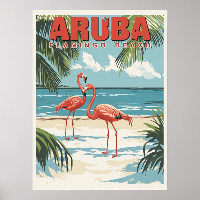 Póster Aruba - Viajes del paraíso tropical (Frente)