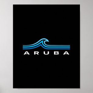 Póster Aruba Waves Vintage Hombres Mujeres Niñas Niños Vi