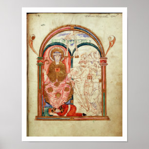 Póster Arundel 155 f.133 Monjes de Christchurch, Canterbu