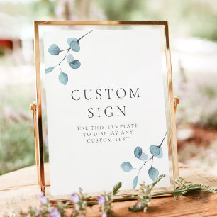 Póster ARYA Eucalyptus Greenery Personalizado Texto edita