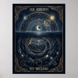 Póster As Above So Below Hermetic Alchemy Celestial