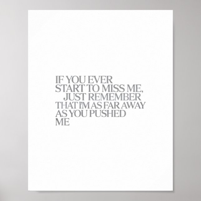Póster As Far Away As You Pushed Me – Emotional Quote Pre (Frente)