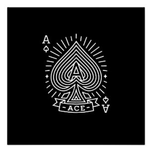 Póster As of Spades — Emblema de monoline Sunburst