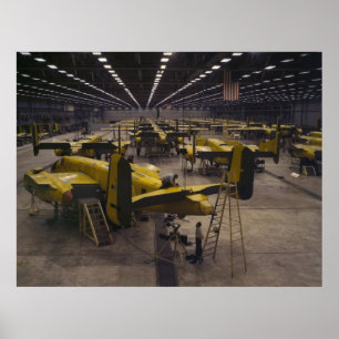 Póster Asamblea del bombardero B-25