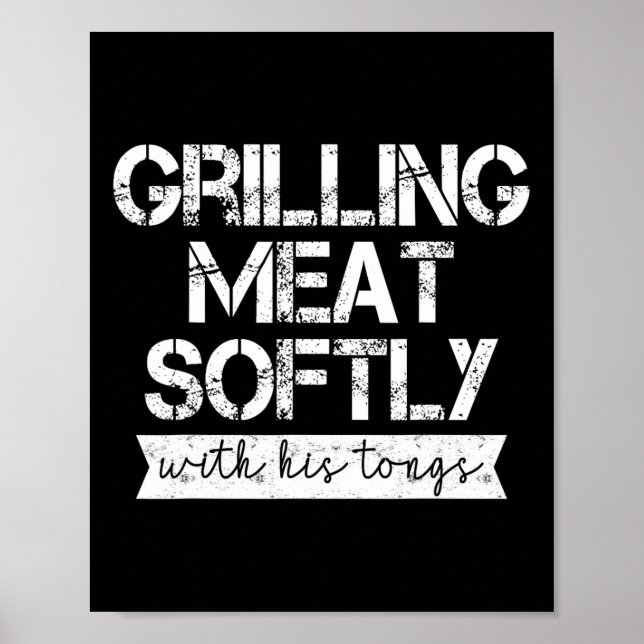 Póster Asando carne suavemente con sus pinzas Asado diver (Frente)