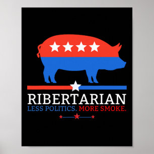 Póster Asando Papá Bbq Ribertarian Divertida Política Pad