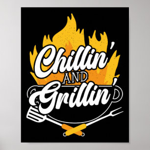 Póster Asando Y Asando Bbq Grillmaster Parrillada