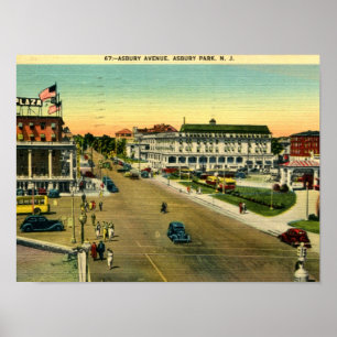 Póster Asbury Park, Ave Asbury, Vintage