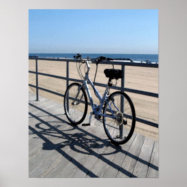 Póster Asbury Park NJ Boardwalk - Bicicleta (Frente)