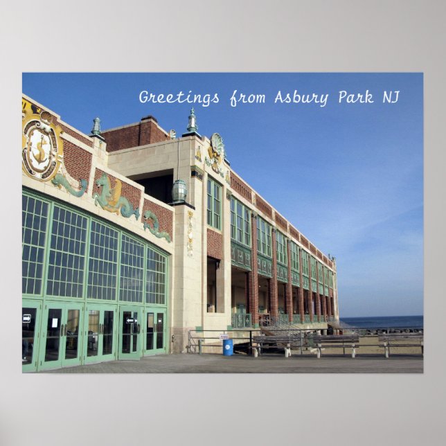 Póster Asbury Park NJ boardwalk - Convention Hall (Frente)