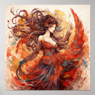 Póster Ascendente Fénix: Retrato de una mujer resiliente