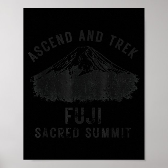 Póster Ascender y caminar diseño de senderismo de la cima (Frente)