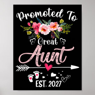 Póster Ascendida a Tía Abuela Est 2027 Divertida Floral P