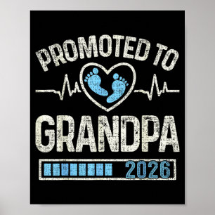 Póster Ascendido a Abuelo 2026 Esperando Bebé Pronto Será